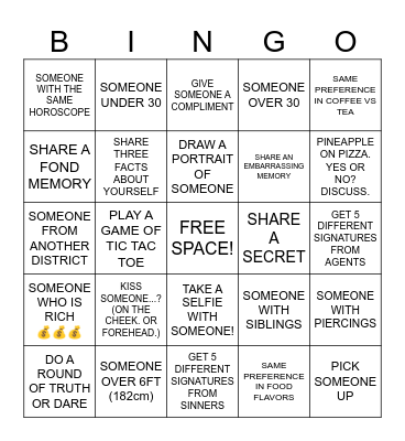 BINGO BONDING TIME 🎉🧑‍🤝‍🧑💯 Bingo Card