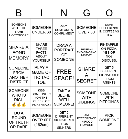 BINGO BONDING TIME 🎉🧑‍🤝‍🧑💯 Bingo Card