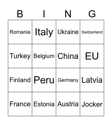 YARN TRAVELLING Bingo Card
