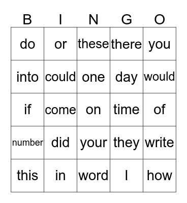 Bingo Card