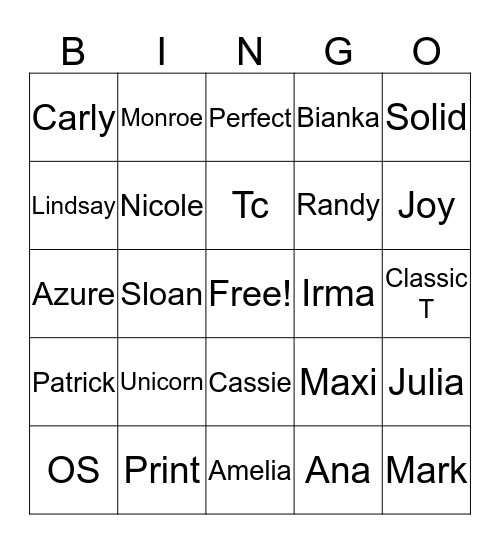 LulaRoe Bingo Card