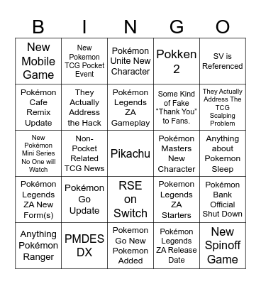 Pokémon Day Presents 2025! Bingo Card