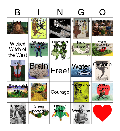 Wizard of Oz Bingo Card