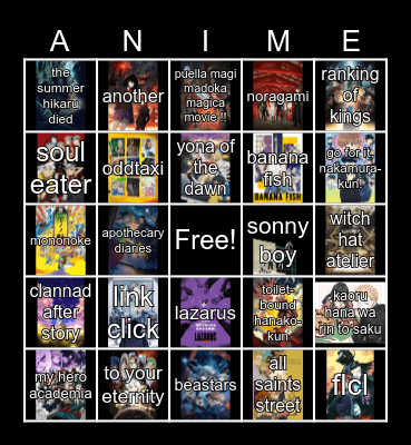 pockybiscotti's anime 2025 bingo .ᐟ.ᐟ Bingo Card