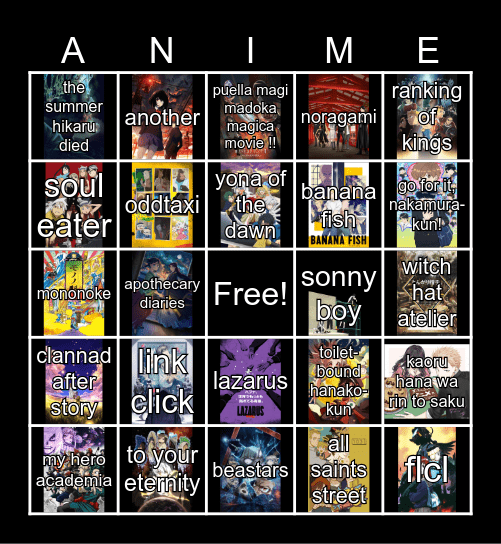 pockybiscotti's anime 2025 bingo .ᐟ.ᐟ Bingo Card