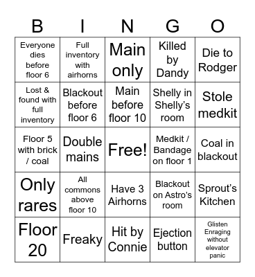 Dandy’s darts Bingo Card