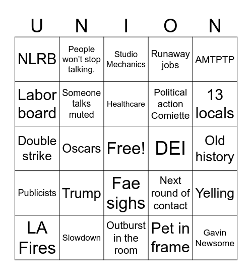 General membership 2025 Bingo Card