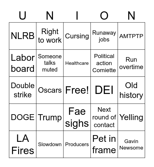 General membership 2025 Bingo Card