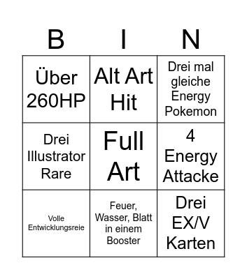 Pokemon BOSS Bingo Card