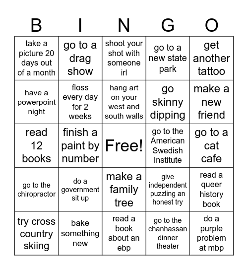 2025 Bingo Card