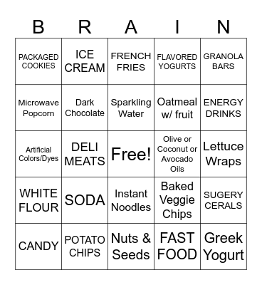 GROWING MINDS & BODIES Bingo Card