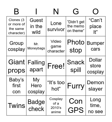 Con bingo Card