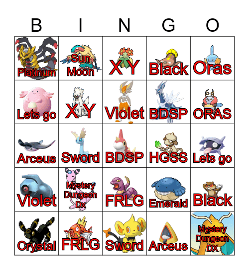 Shiny Bingo 2025 Bingo Card