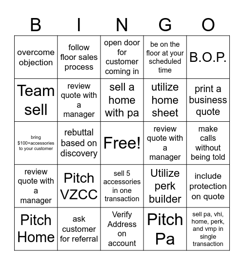 Got It Bingo Card