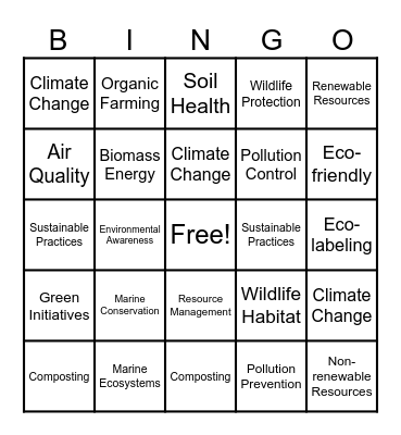 PA CLIMATE CHANGE Bingo Card