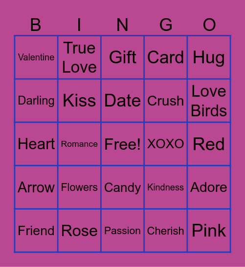 Valentine's Meetup Bingo Card