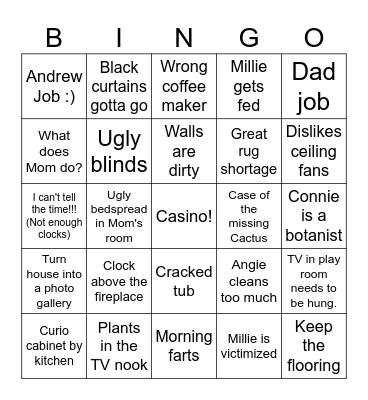 Connie Bingo Card