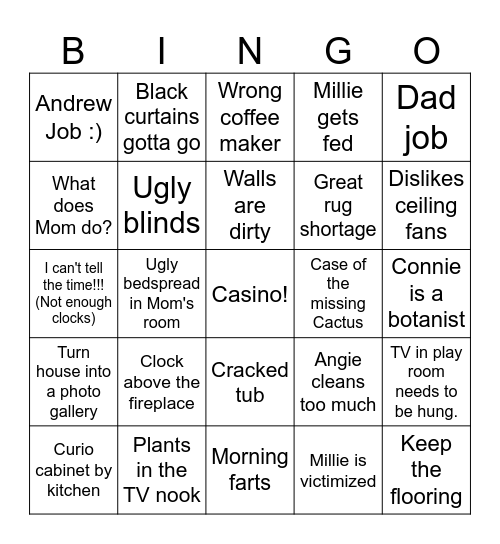 Connie Bingo Card