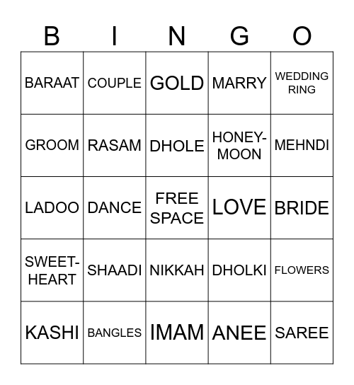 Bingo Card