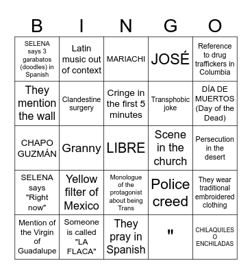 EMILIA PEREZ MANIA Bingo Card