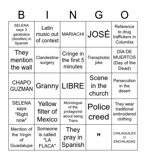 EMILIA PEREZ MANIA Bingo Card