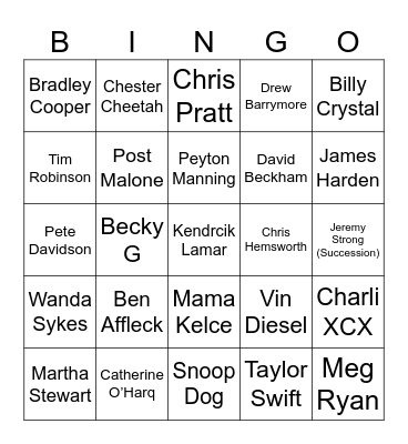 Figapolooza 2025 Celebrity Bingo! Bingo Card