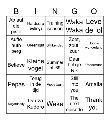 JVDI on Ski 2025 Bingo Card
