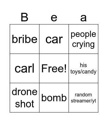 mr beast Bingo Card