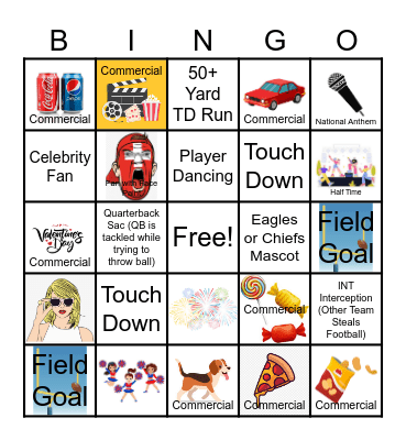 Super Bowl LIX Bingo Card