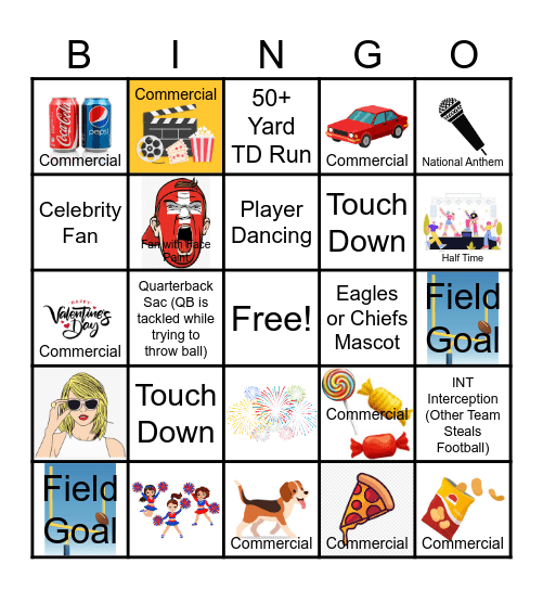 Super Bowl LIX Bingo Card
