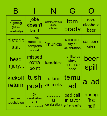 skehan superbrat Bingo Card