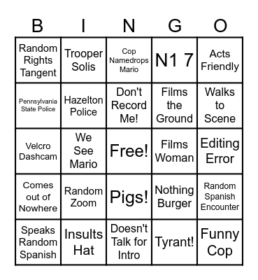 Mario Bingo Card