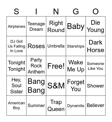2010 Throwbacks Bingo Card