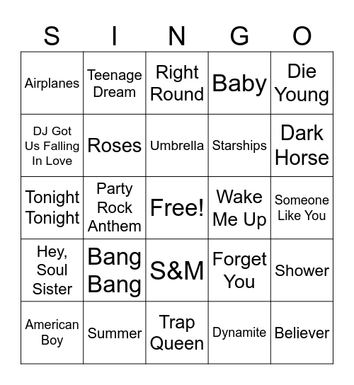 2010 Throwbacks Bingo Card