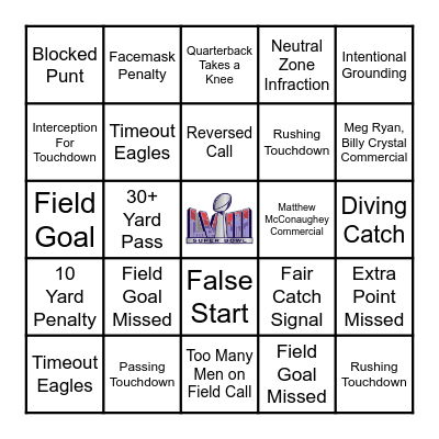 SUPERBOWL LIX BINGO Card