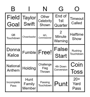 SB 2025 Bingo Card