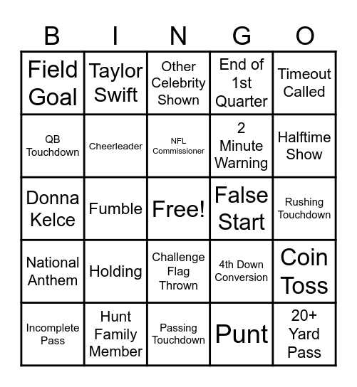SB 2025 Bingo Card