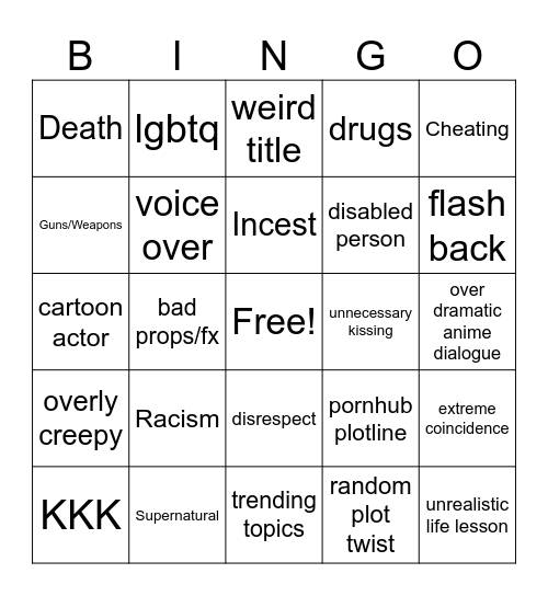TMRWS Bingo Card