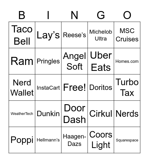SB Commercial 2025 Bingo Card
