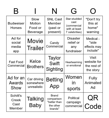 Commercial Bingo Card