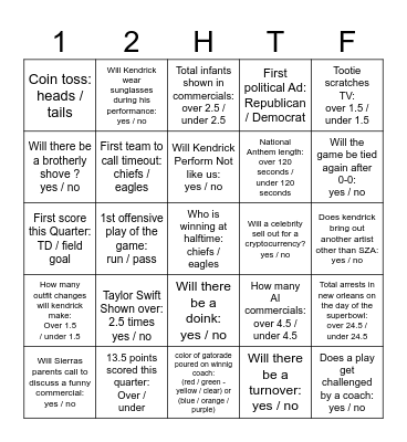 First Quarter Bingo Card