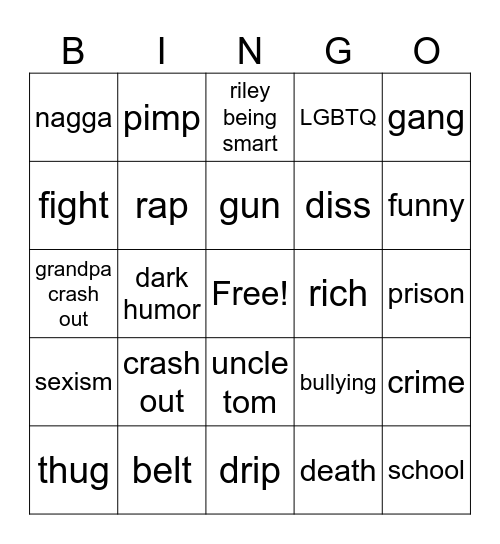 boondock Bingo Card