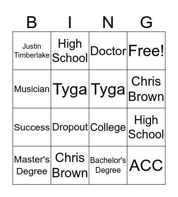 Job Readiness Bingo Card