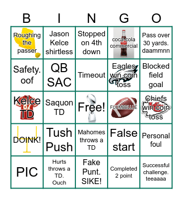 SUPERBOWL BINGO Card