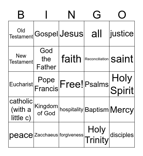 Welcome the Kingdom Bingo Card