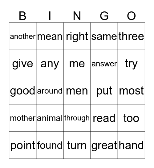 Bingo Card