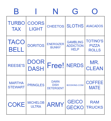 Superbowl LIX Bingo Card