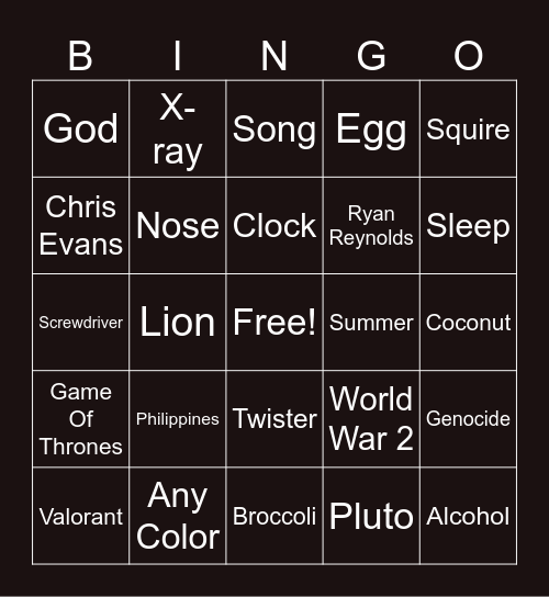 Infinite Craft Bingo Card