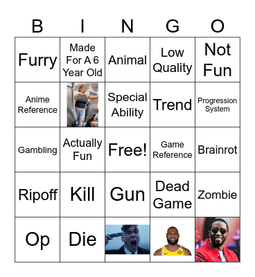 Roblox Bingo Card
