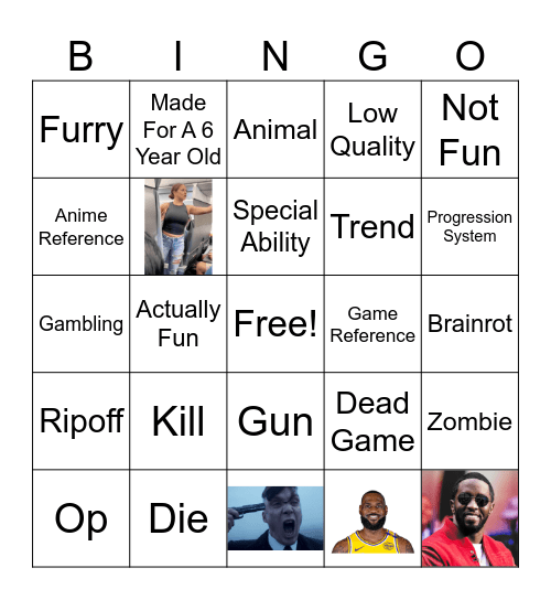Roblox Bingo Card